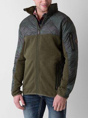 Mens Burton DRYRIDE Pierce Full Zip Fleece Jacket Sz Large Camo Thermex Hooded